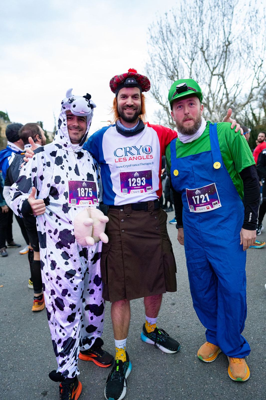 Coureurs déguisés en vache, Mario et Luigi